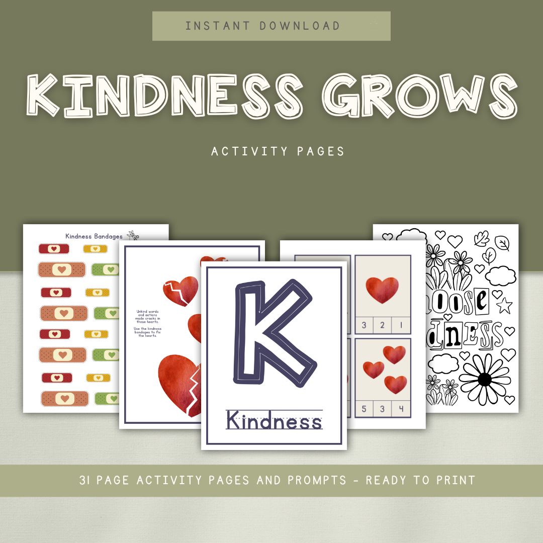 Kindness Grows Activity Pages - Chickadees Wooden Toys