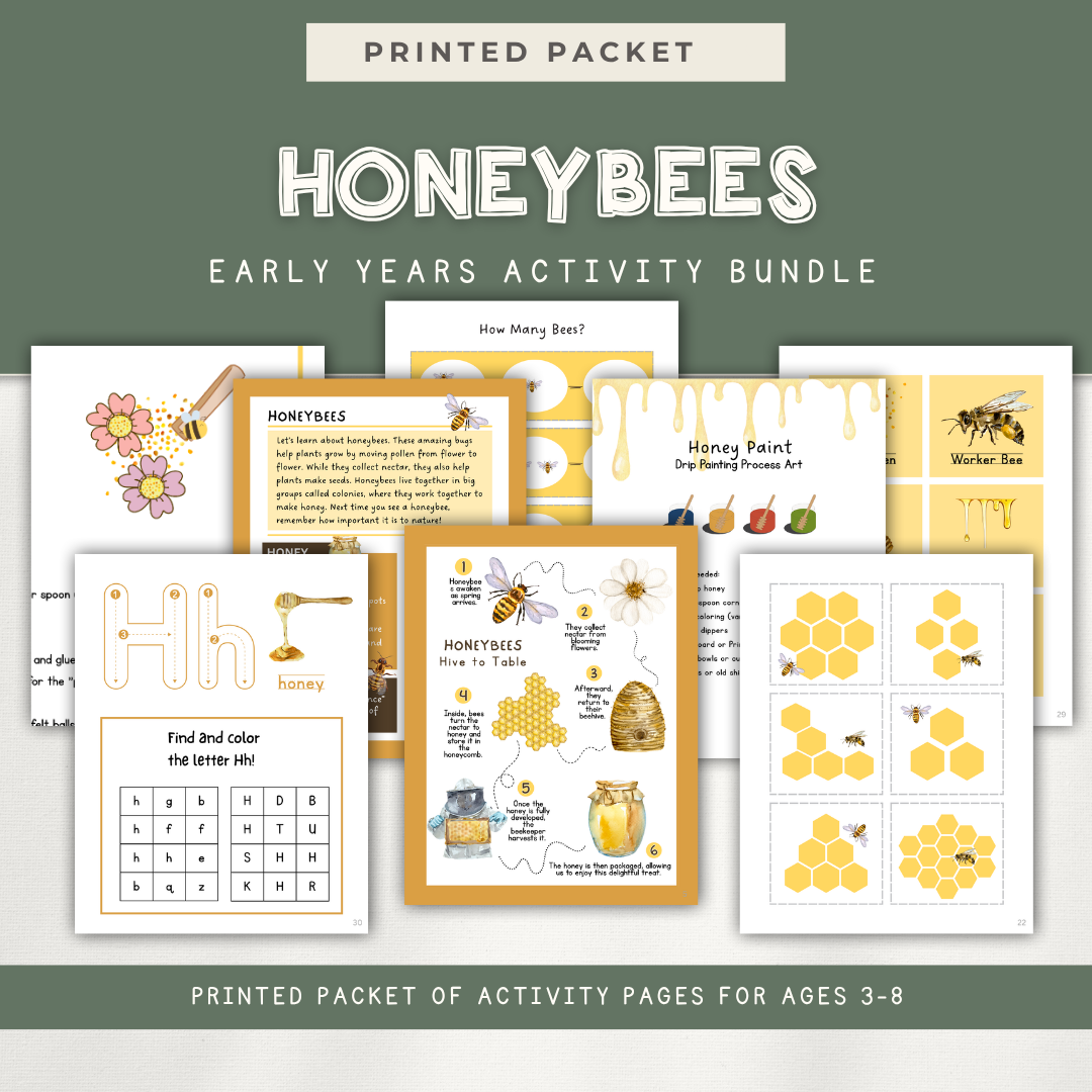 Honeybee Activity Bundle - Printed Packet - Chickadees Wooden Toys