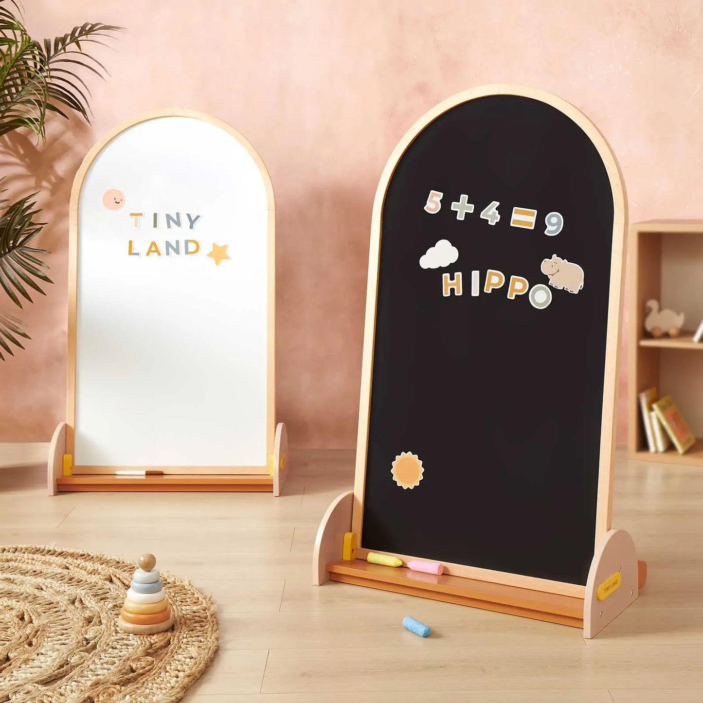 Tiny Land® Double-Sided Arched Magnet Chalkboard - Chickadees Wooden Toys