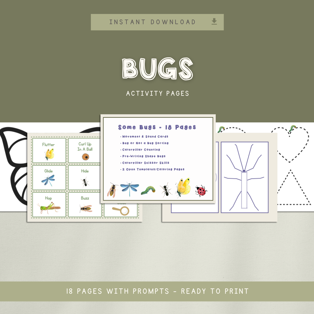 Bugs Preschool Activity Pages - Chickadees Wooden Toys