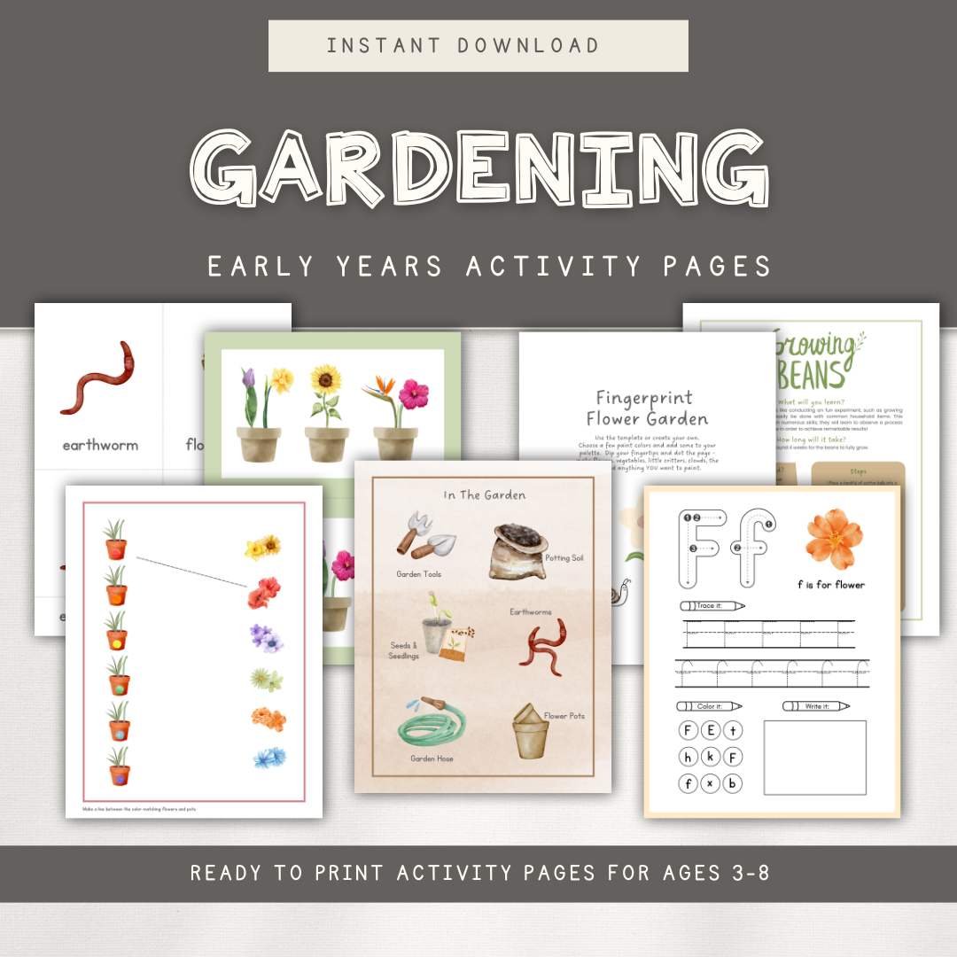 Gardening Themed Activity Pages - Digital Download