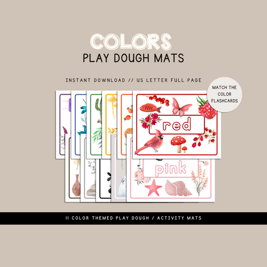 COLORS Play Dough Mats - Digital Download - Chickadees Wooden Toys