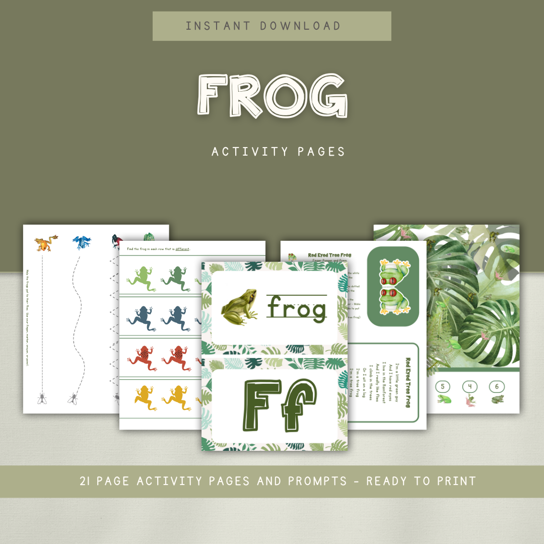 Frogs Preschool Activity Pages - Chickadees Wooden Toys