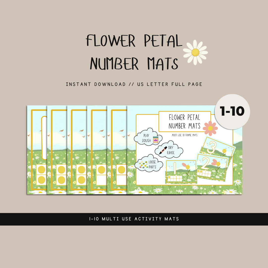 Flower Petal Number Mats - Digital Download - Chickadees Wooden Toys