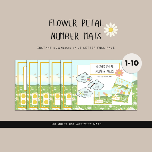 Flower Petal Number Mats - Digital Download - Chickadees Wooden Toys