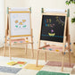 Tiny Land® 3-in-1 Art Easel for Kids - Morandi - Chickadees Wooden Toys
