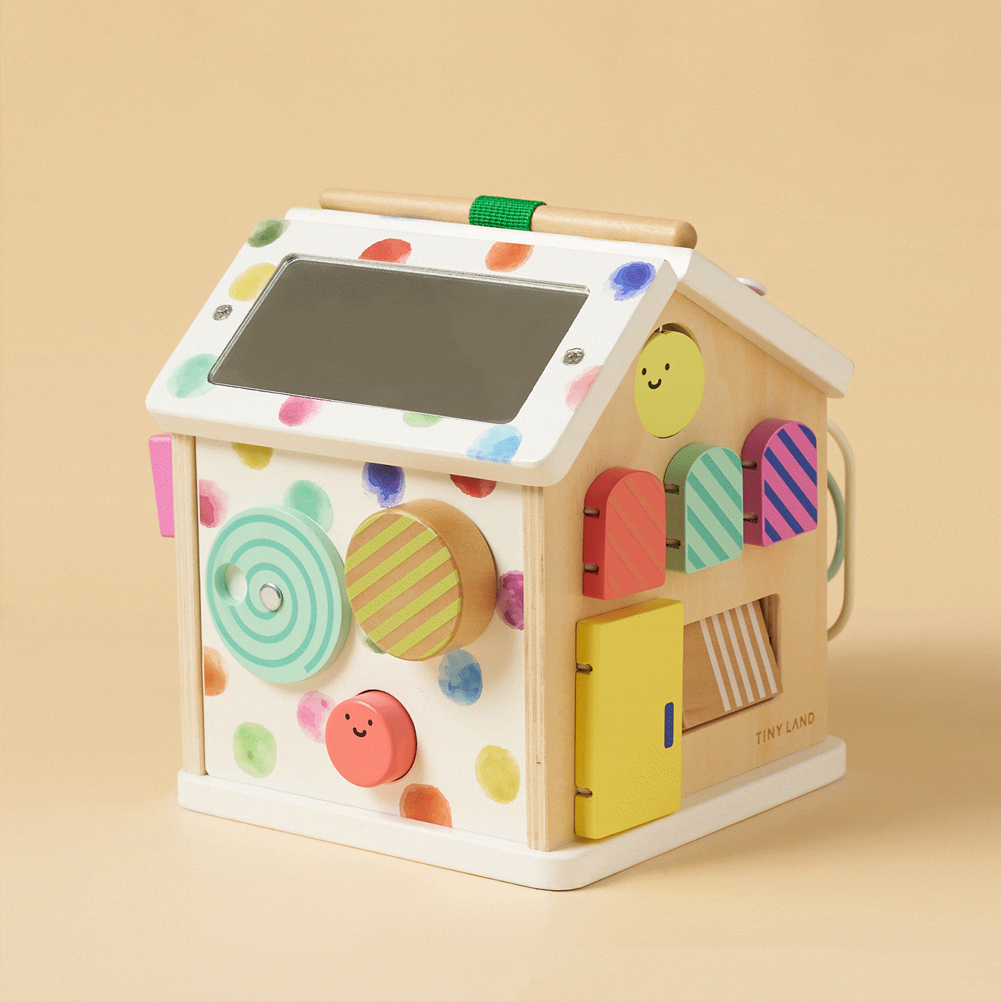 Tiny Land® Cottage Activity Cube - Rainbow - Chickadees Wooden Toys