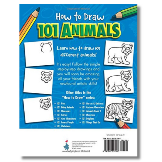 How to Draw 101 Animals (Spiral Bound) - Chickadees Wooden Toys
