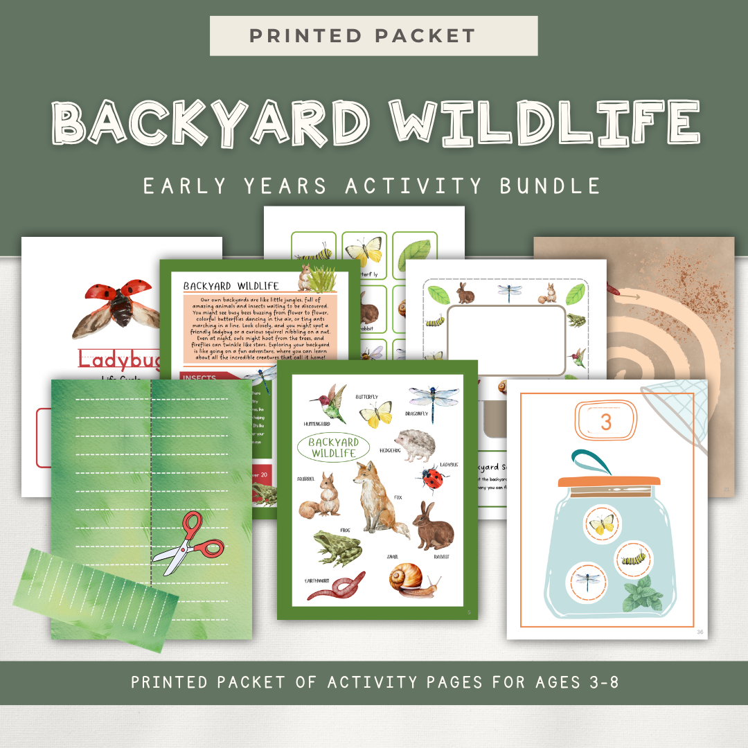 Backyard Wildlife Activity Bundle - Printed Packet - Chickadees Wooden Toys