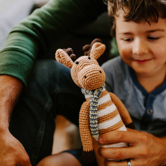 Handmade Plush Moose Toy – Soft & Cuddly Companion - Chickadees Wooden Toys