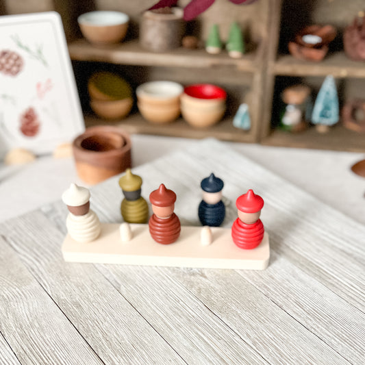 Winter Cheer Acorn Friends - Chickadees Wooden Toys