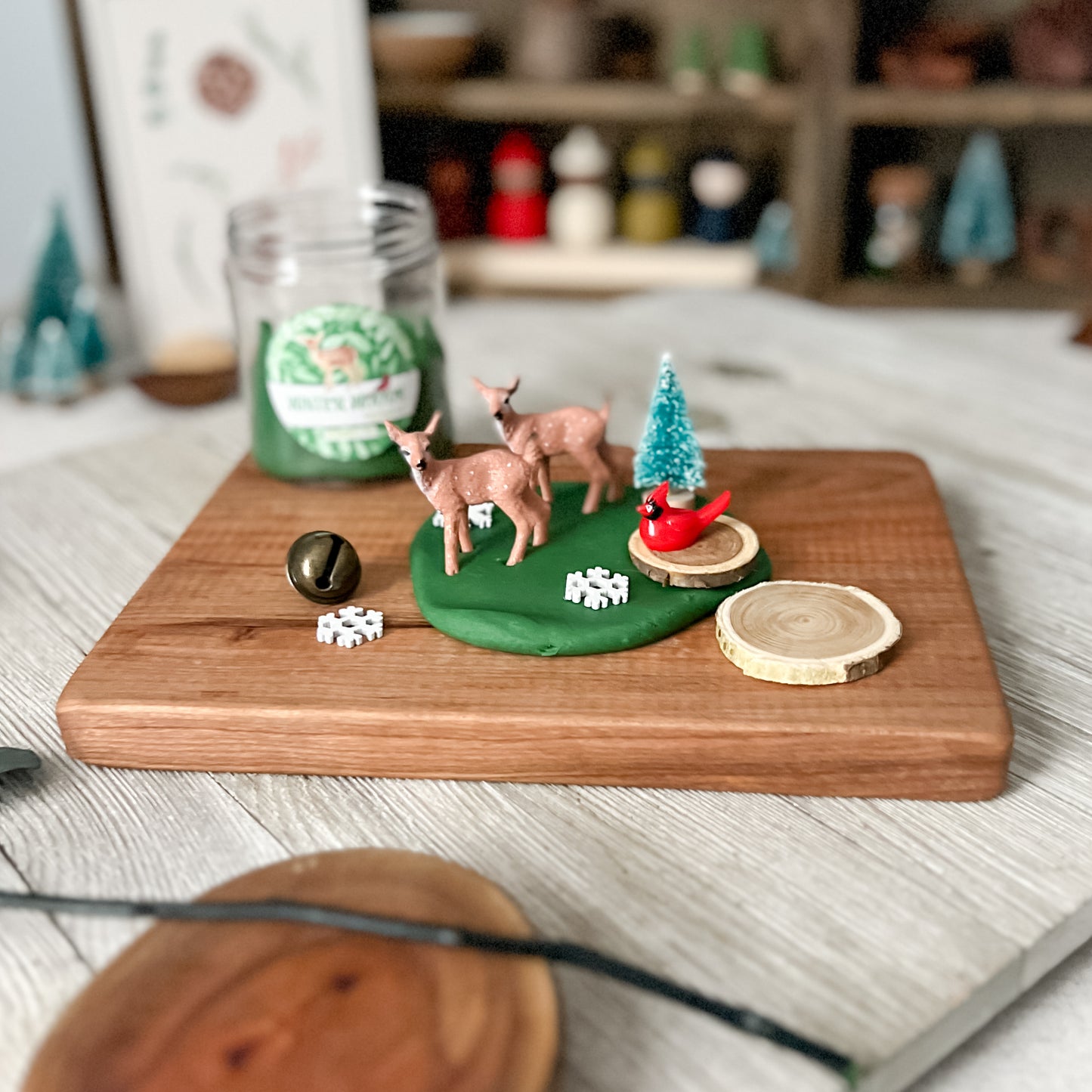 Winter Woods Play Dough Jar