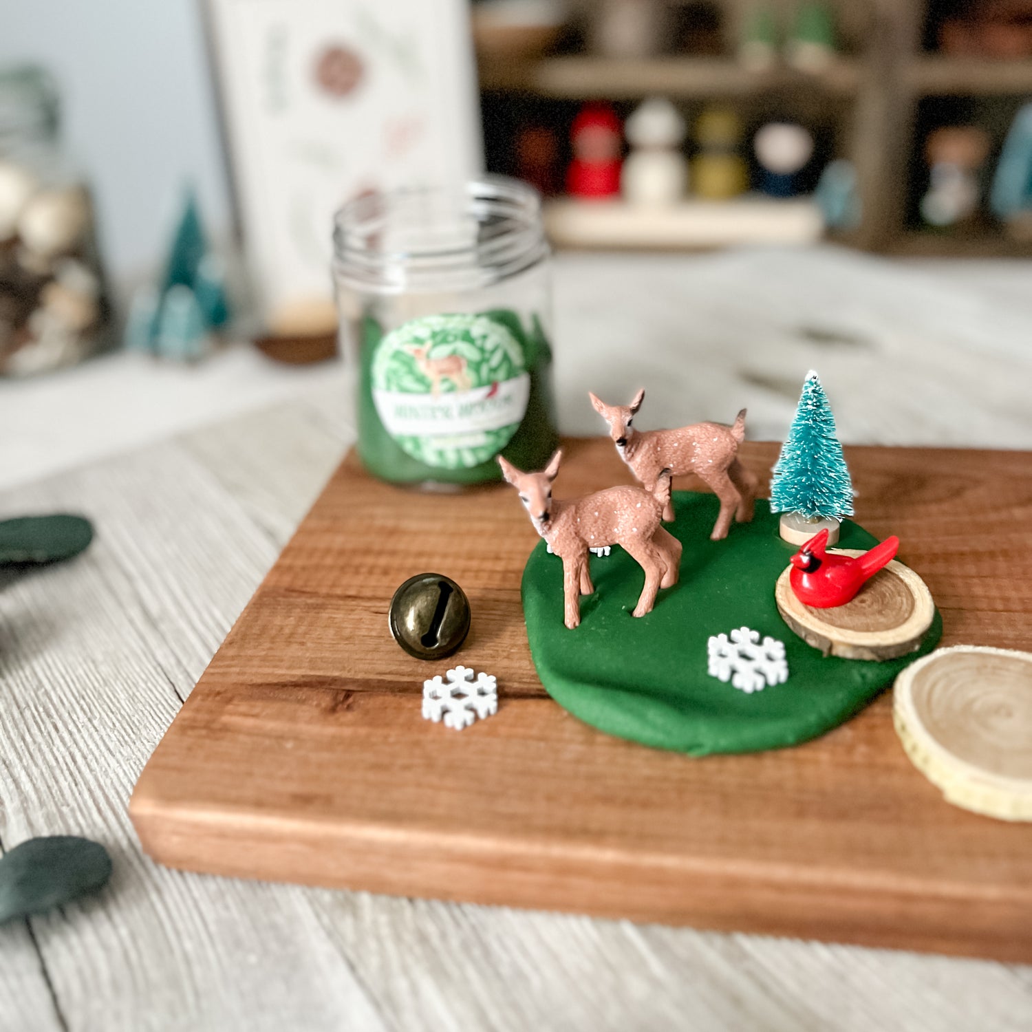 Winter Woods Play Dough Jar