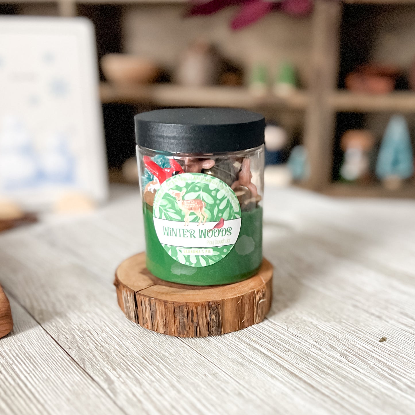 Winter Woods Play Dough Jar