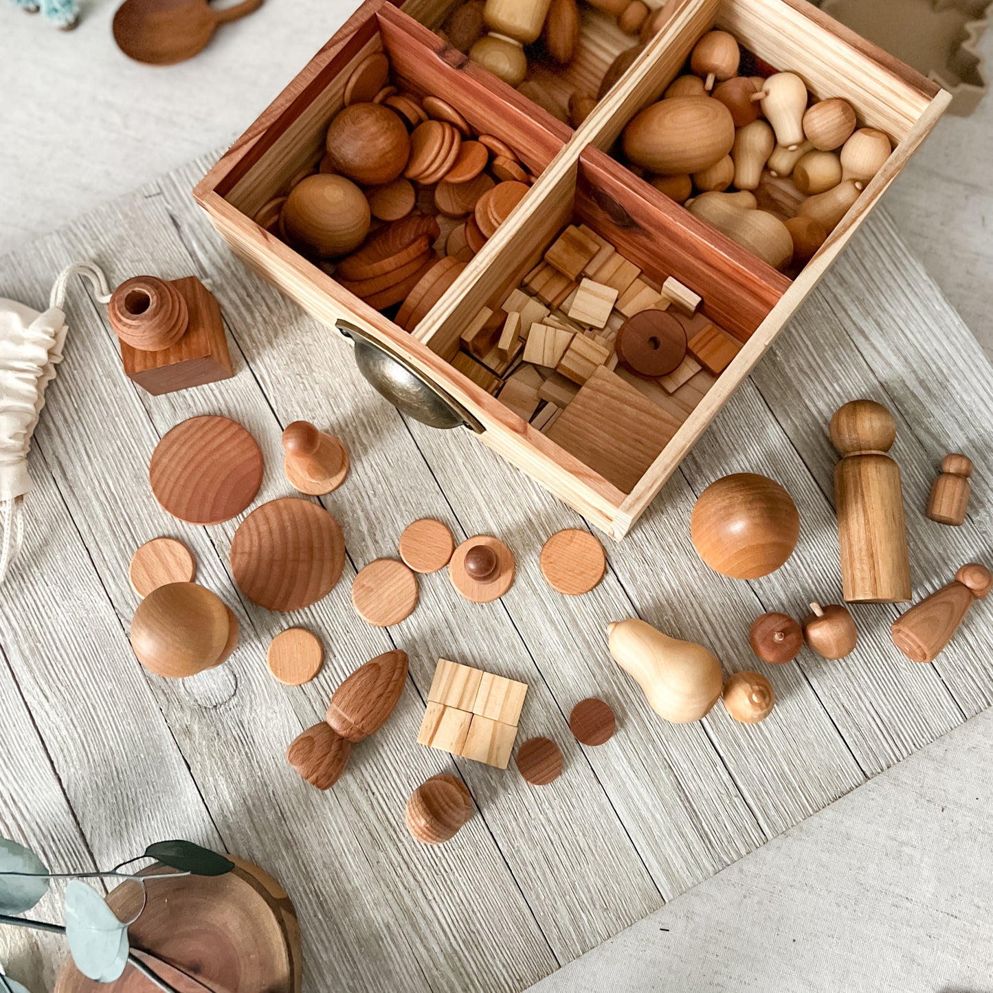 Natural Wooden Loose Parts Box