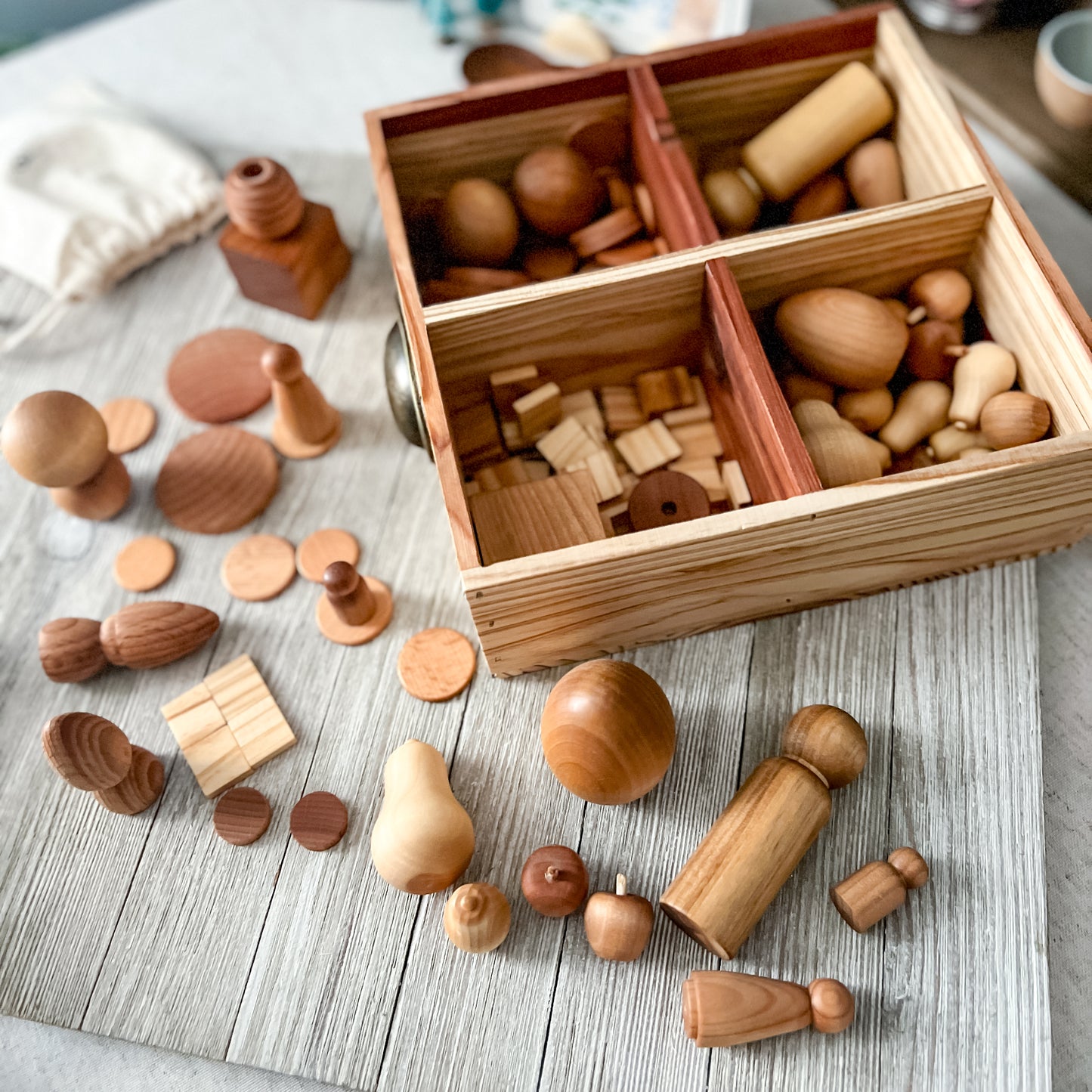 Natural Wooden Loose Parts Box