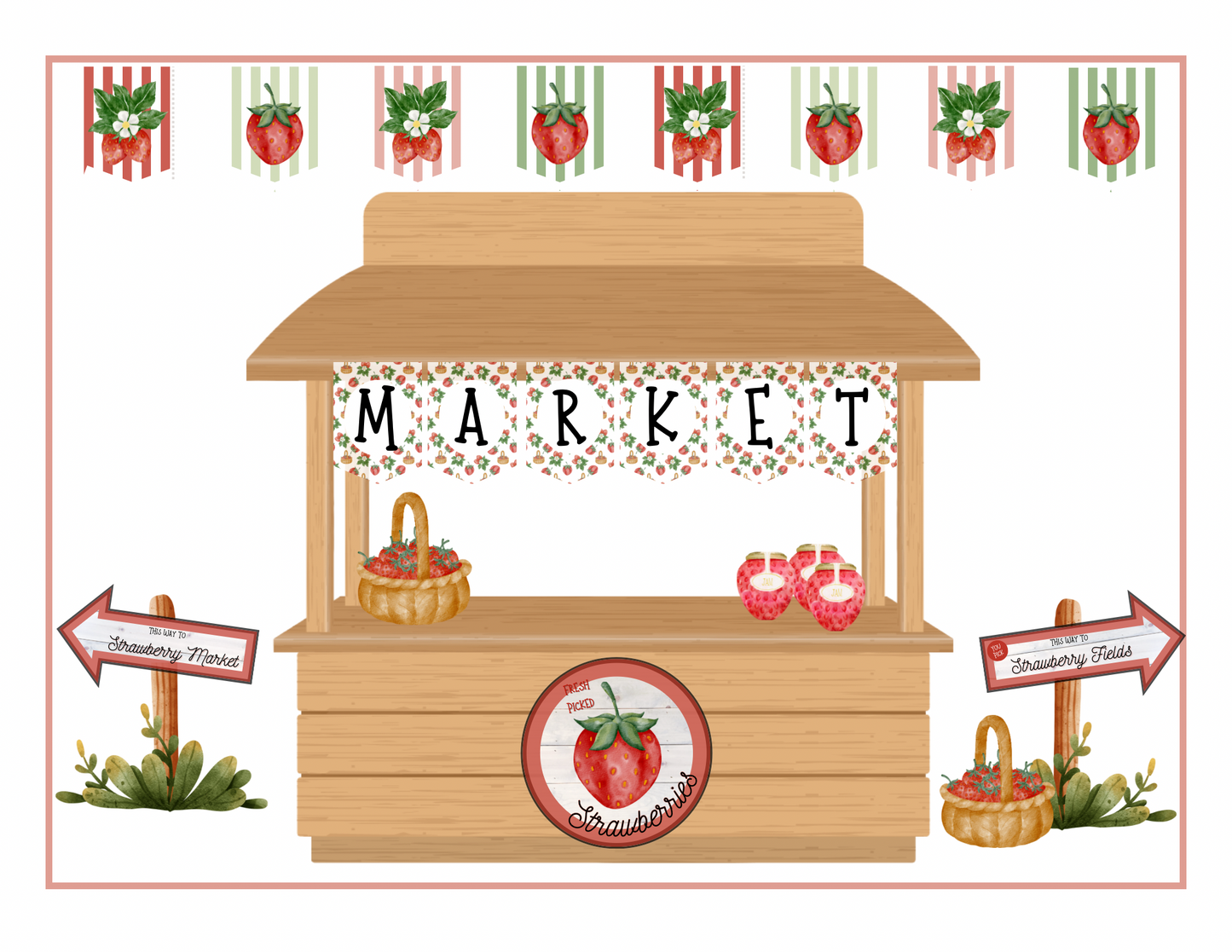 Strawberry Market Pretend Play