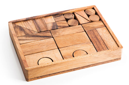 Natural Wooden Building Block Set - Chickadees Wooden Toys