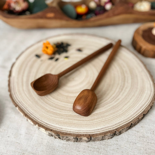 Teak Wood Long Handled Scoops - Chickadees Wooden Toys