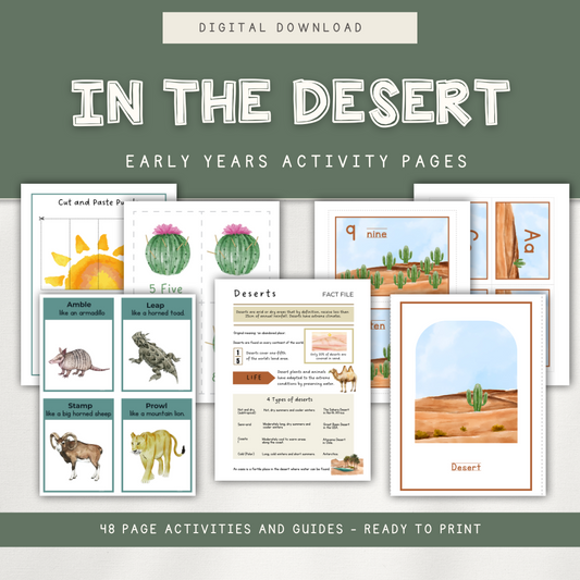 In the Desert Themed Activity Pages - Digital Download
