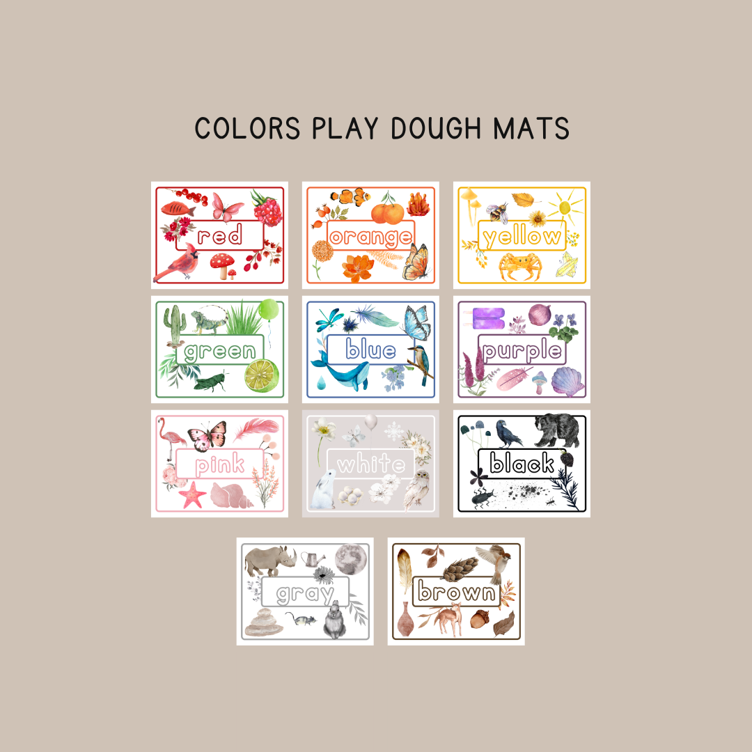 COLORS Play Dough Mats - Digital Download - Chickadees Wooden Toys