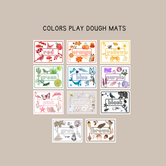 COLORS Play Dough Mats - Digital Download - Chickadees Wooden Toys