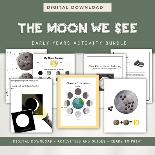 The Moon We See Activity Bundle - Chickadees Wooden Toys