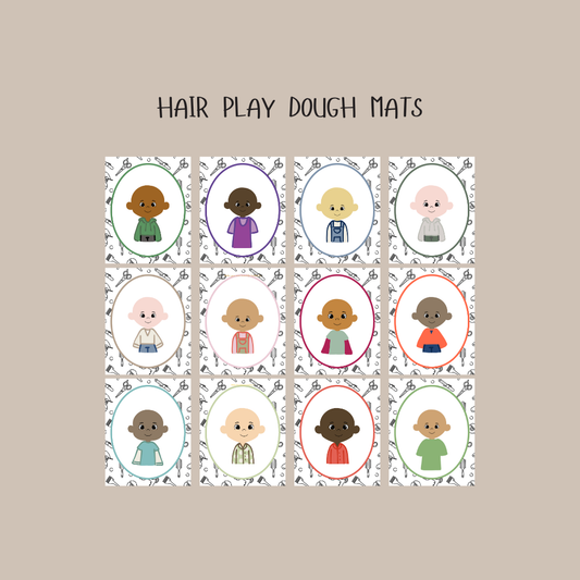 12 HAIR Themed Play Dough Mats - Digital Download - Chickadees Wooden Toys
