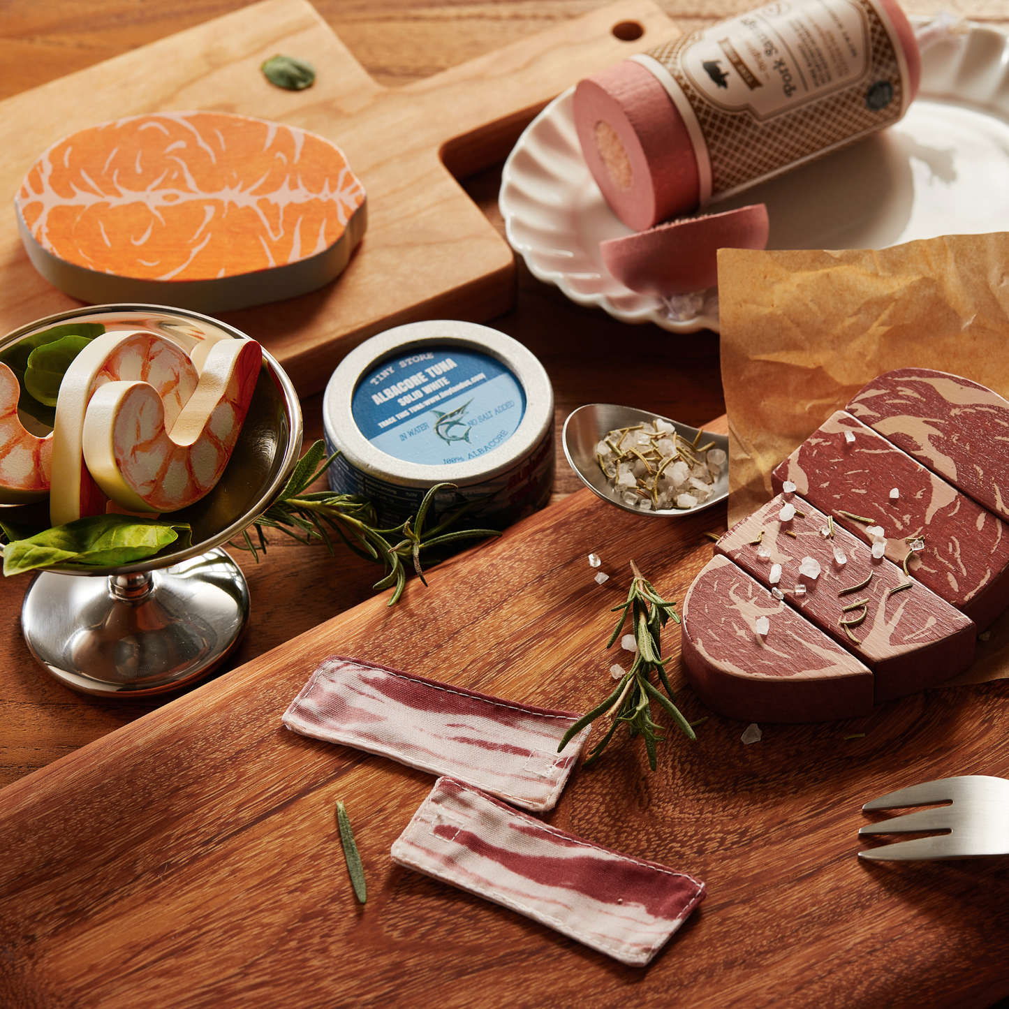 Tiny Land® Organic Meat & Seafood Pack - Chickadees Wooden Toys