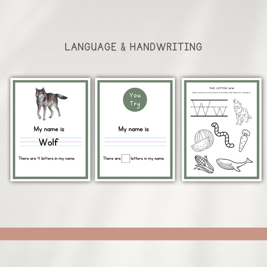 Wolf - Preschool Activity Pages - Chickadees Wooden Toys