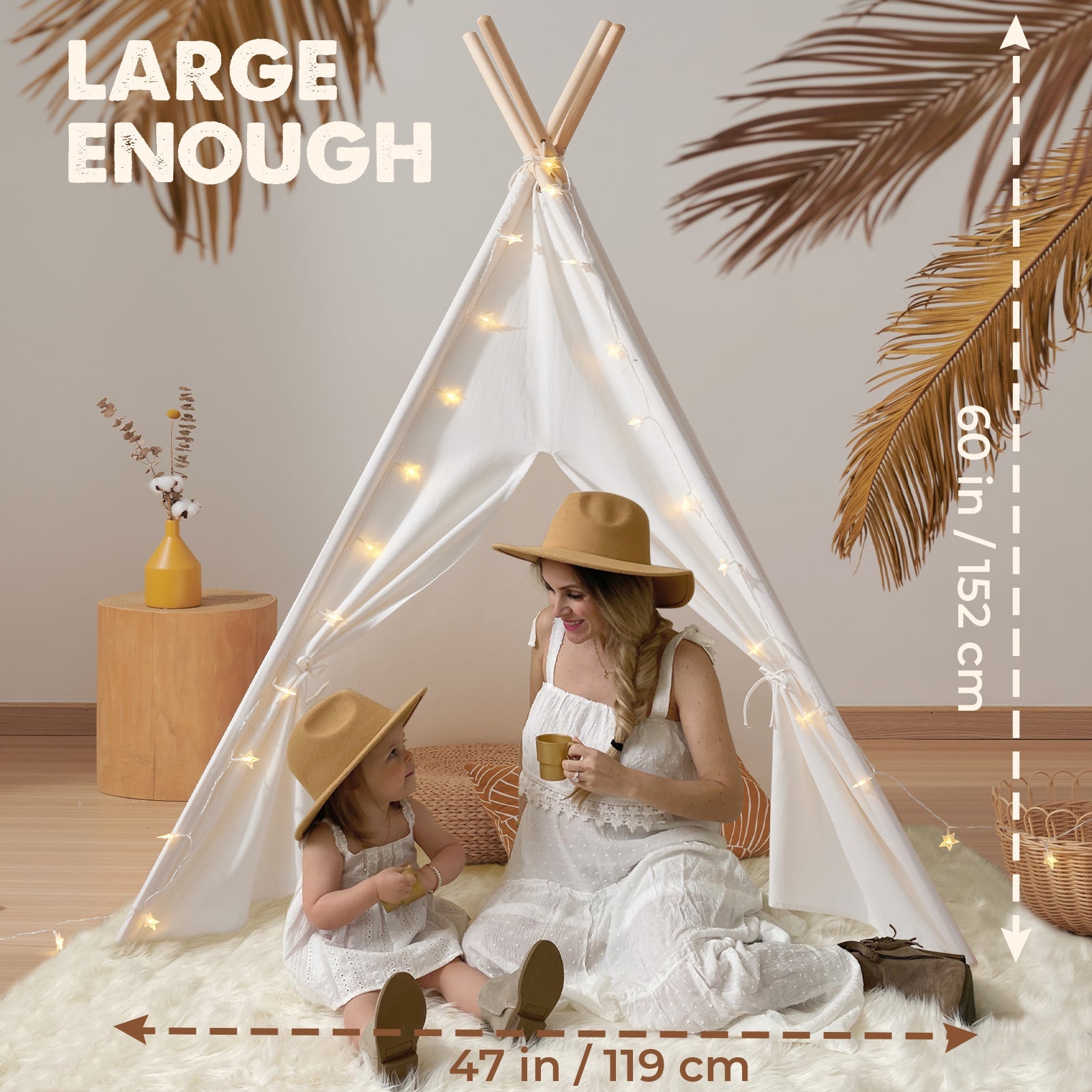 tent kinderkamer Tiny Land Kids Teepee Tent Children Play Tent with Mat & Carry Case