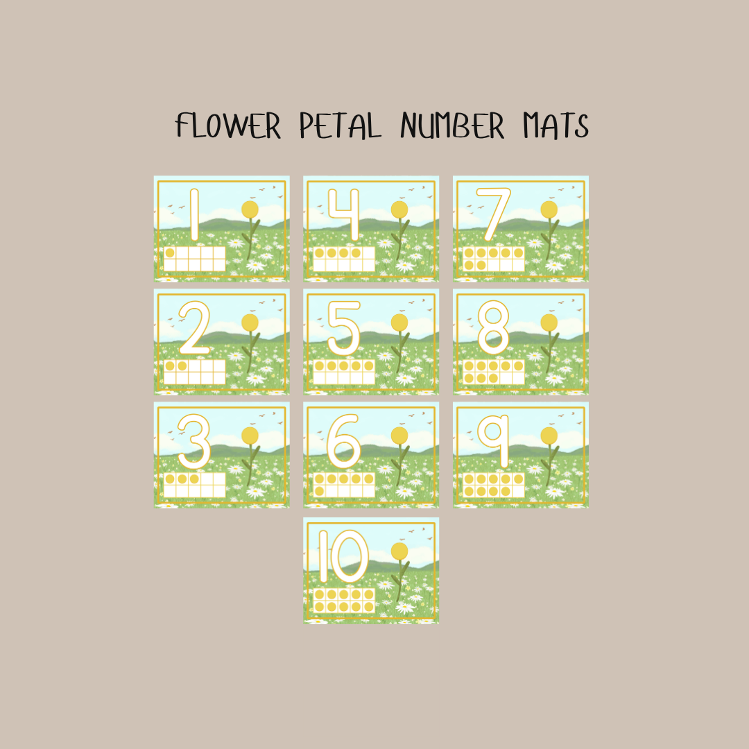 Flower Petal Number Mats - Digital Download - Chickadees Wooden Toys