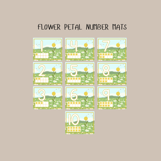 Flower Petal Number Mats - Digital Download - Chickadees Wooden Toys