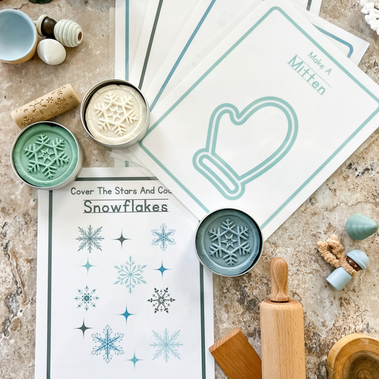 10 Snow Day Play Dough Mats - Digital Download - Chickadees Wooden Toys