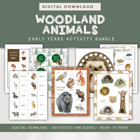 Woodland Themed Activity Pages - Digital Download