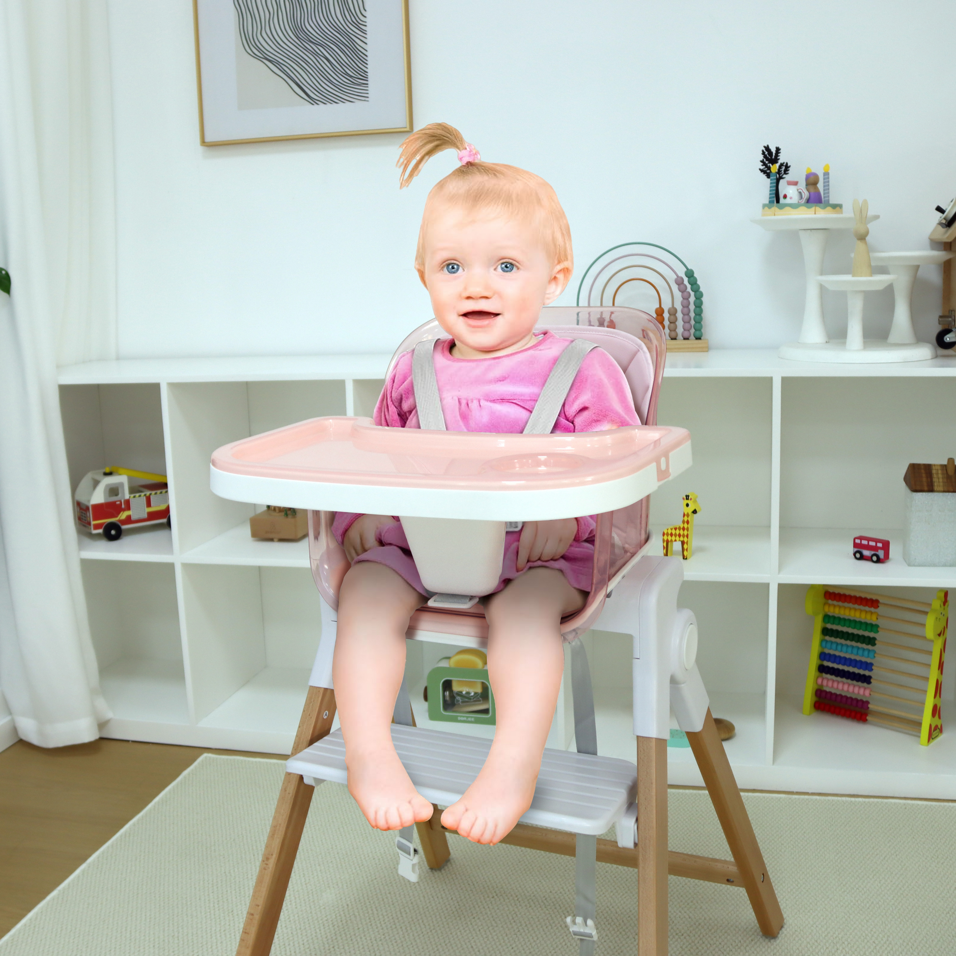 Clover | Baby High Chair - Chickadees Wooden Toys
