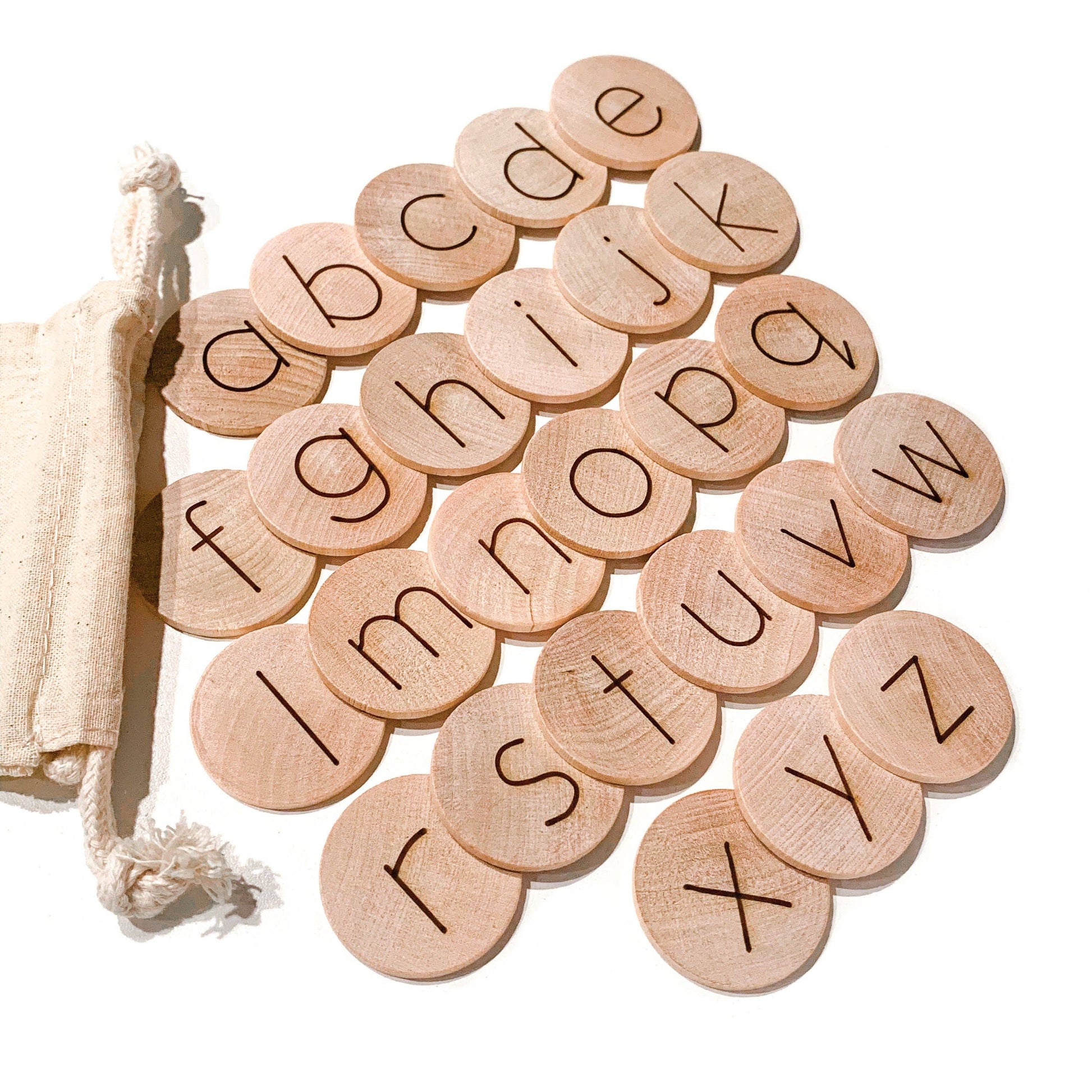 Alphabet Discs (Double Sided) - Chickadees Wooden Toys
