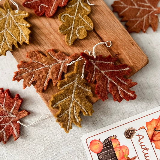 Wool Felt Birch Leaves