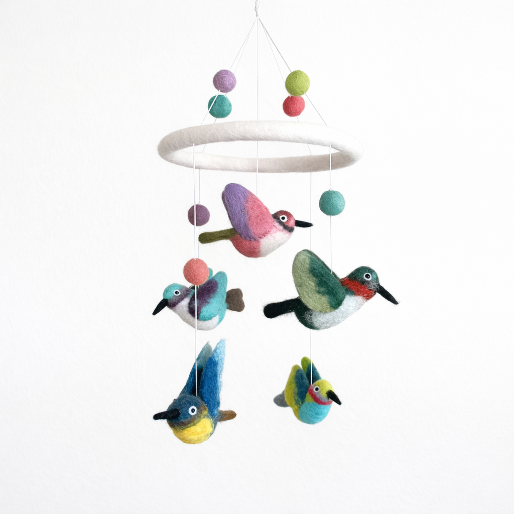 Hummingbird Baby Mobile - Chickadees Wooden Toys