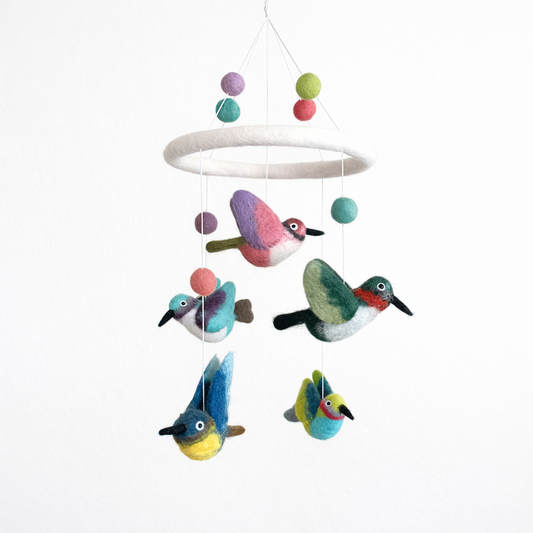 Hummingbird Baby Mobile - Chickadees Wooden Toys