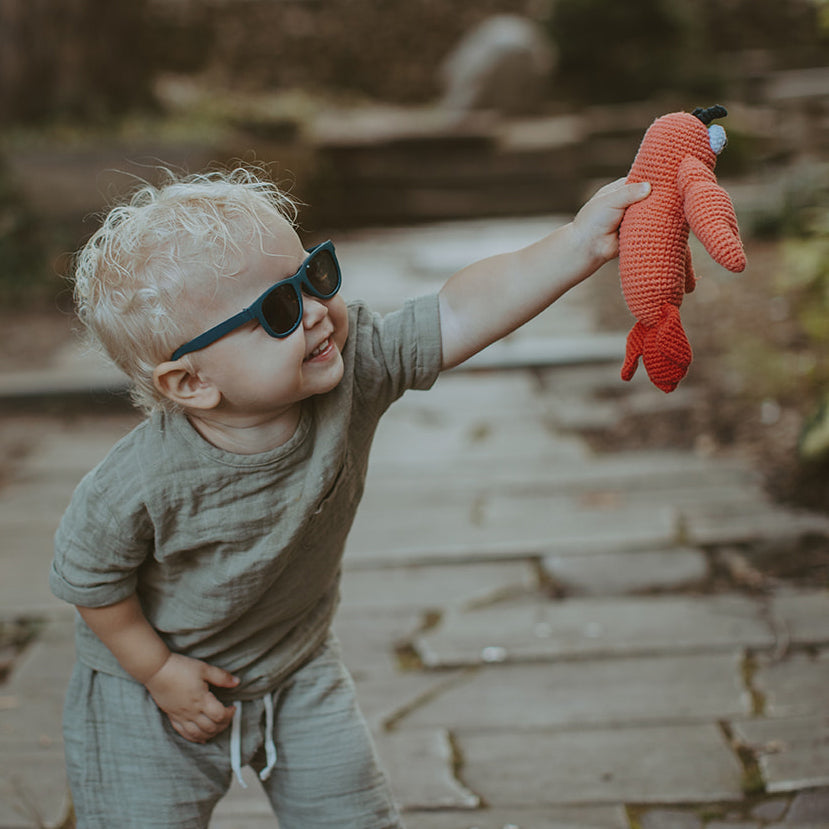 Plush Lobster Toy Rattle - Red - Chickadees Wooden Toys