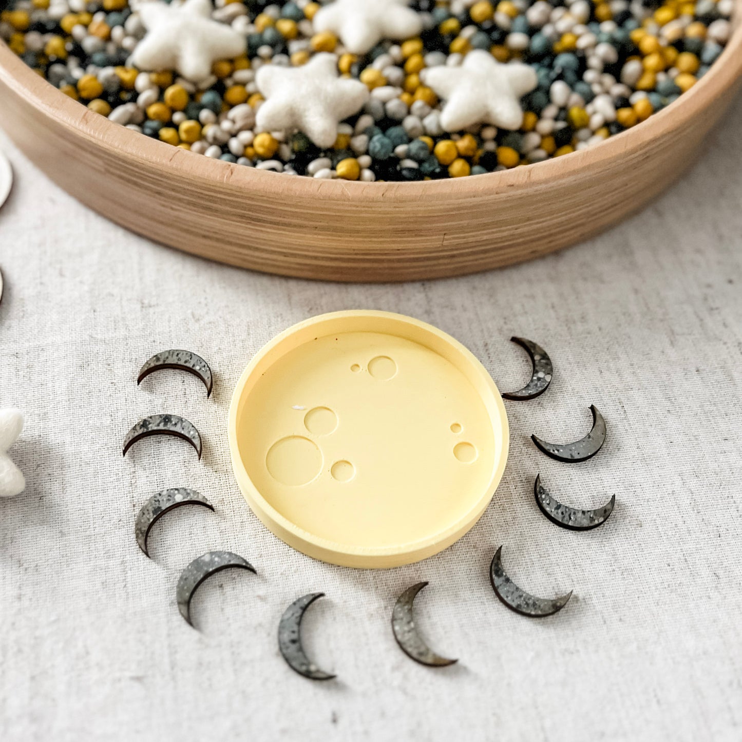 Moon Phase Sensory Bin - Mini - Chickadees Wooden Toys