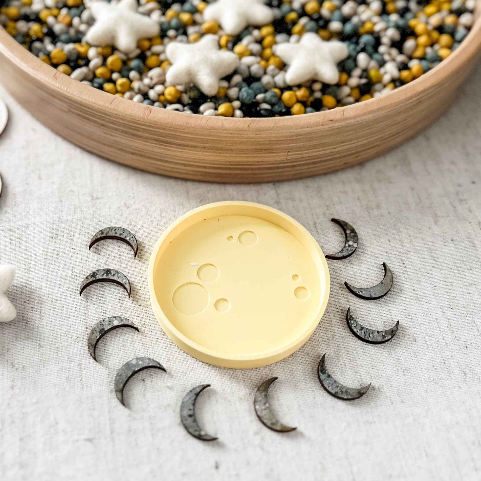 Moon Phase Sensory Bin - Mini - Chickadees Wooden Toys