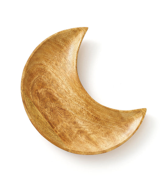 Indukala Crescent Moon Catch-all Tray - Mango Wood - Chickadees Wooden Toys