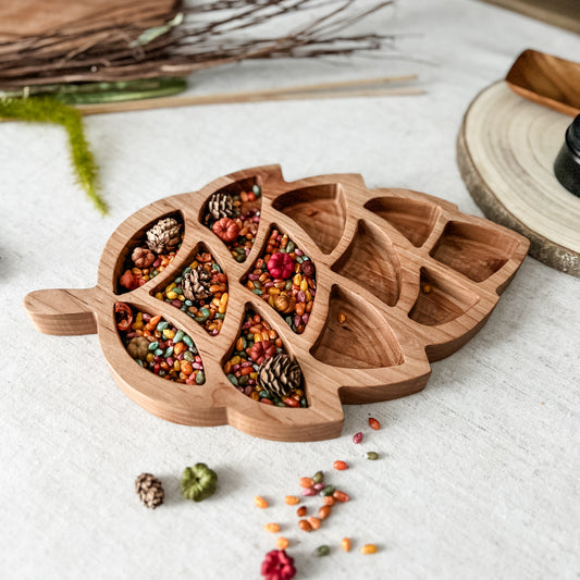 12 inch Wooden Pinecone Tray
