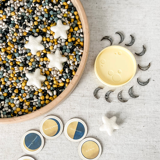 Moon Phase Sensory Bin - Mini - Chickadees Wooden Toys