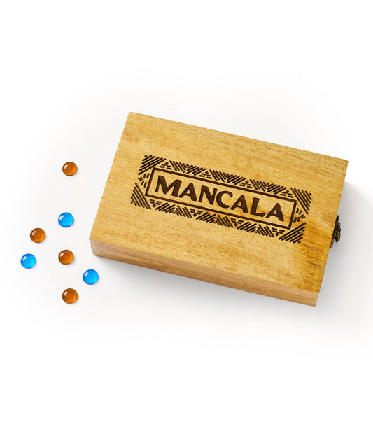 Mancala Wooden Game Set - Hand Carved Mango Wood - Chickadees Wooden Toys