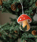 Larissa Plush Mushroom Beaded Felt Ornament - Embroidered