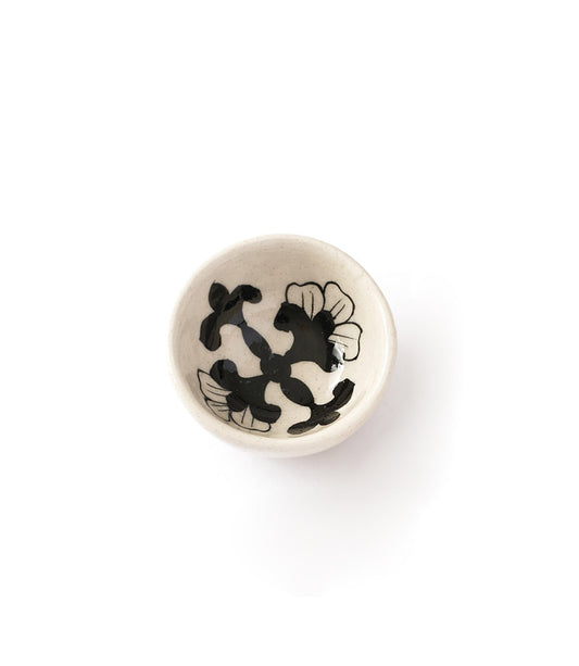 Lalita Ceramic Trinket Dish - Hand-Painted Black, White - Chickadees Wooden Toys