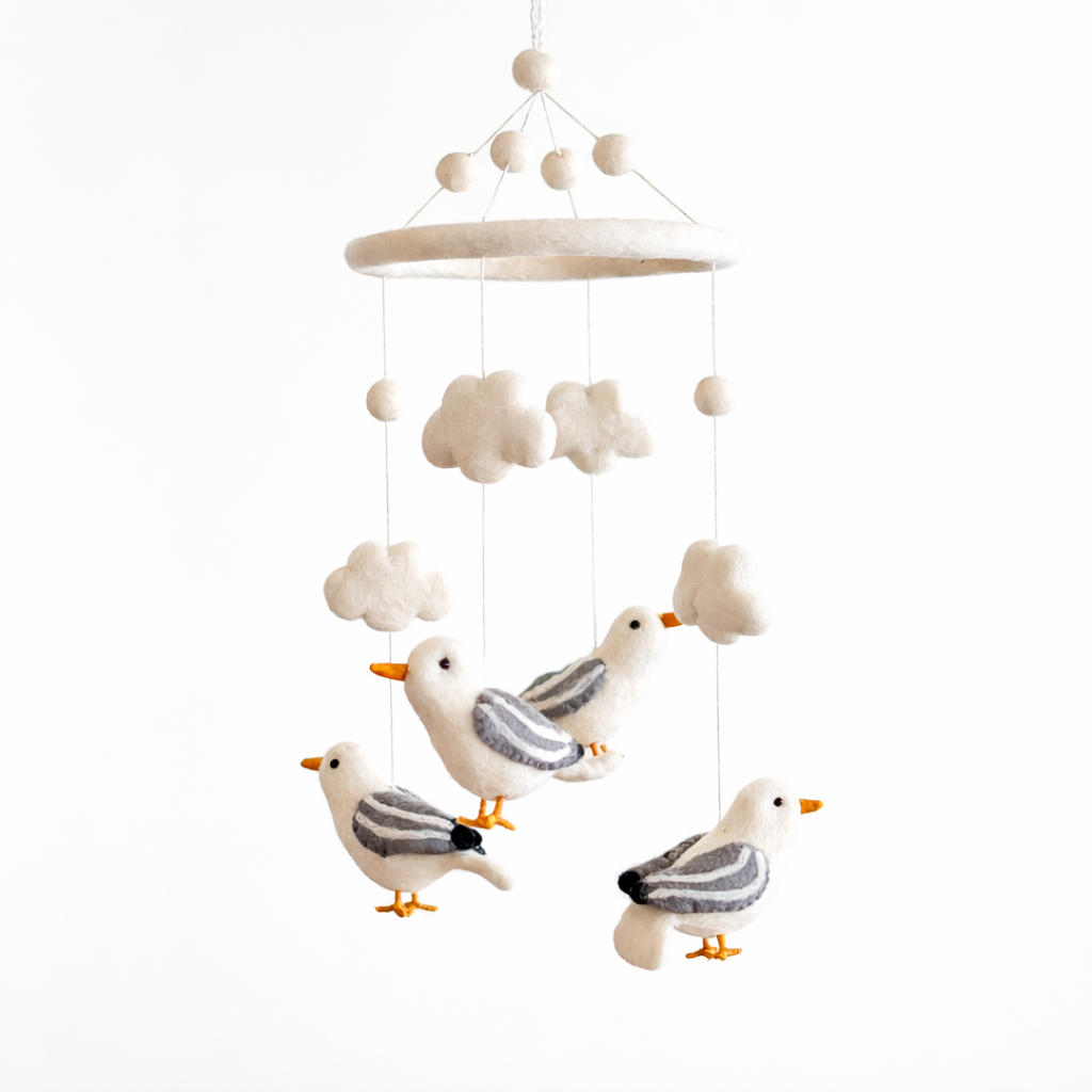 Felt Baby Mobile - Seagull - Chickadees Wooden Toys